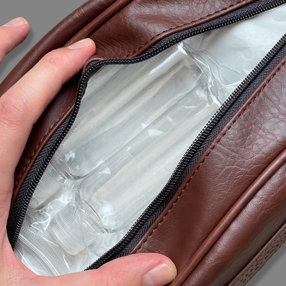 Perry Ellis Pebble Travel Kit Brown NWT Mens TPS1002 - Picture 7 of 7